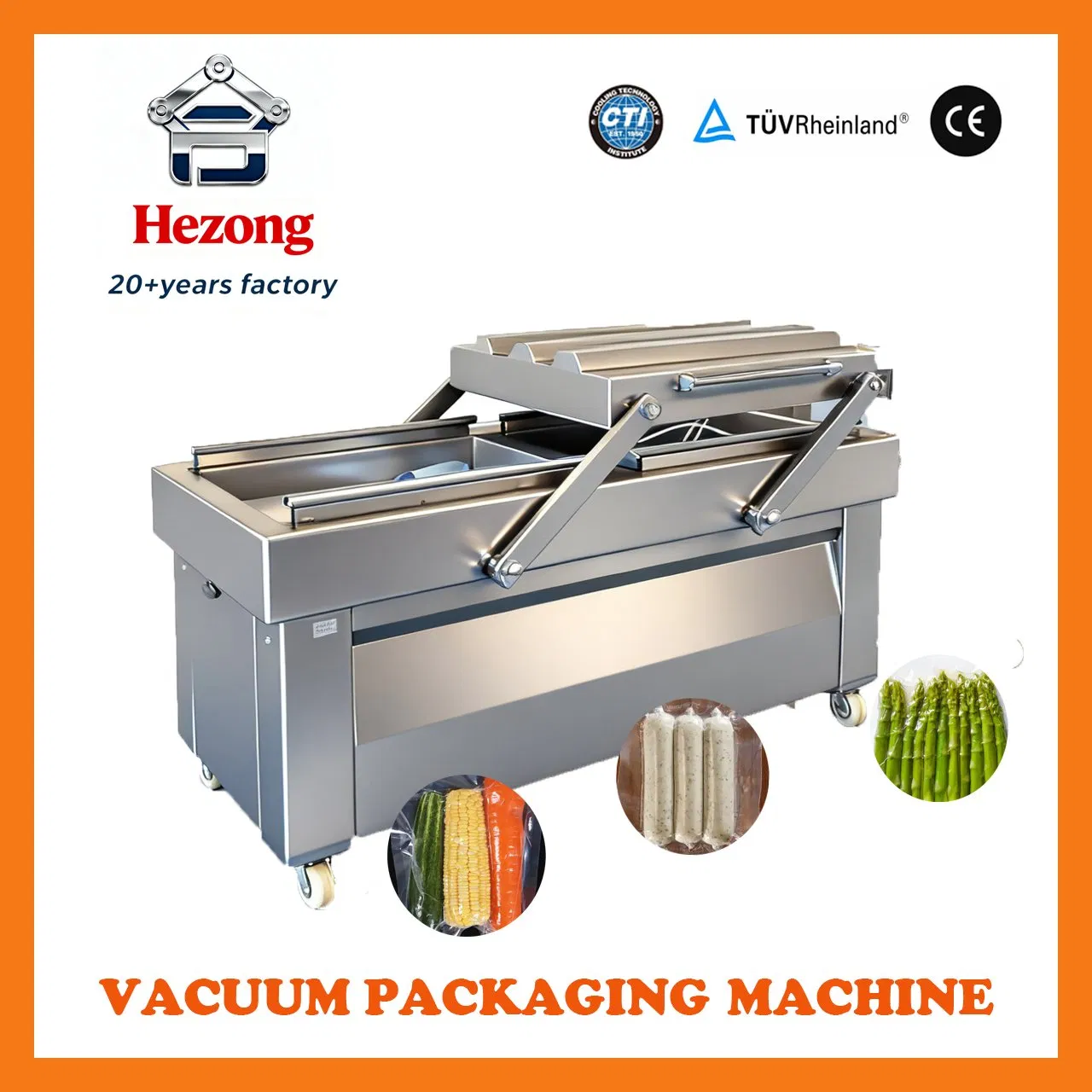 Industrial Double Chamber Vacuum Sealer for Meat and Fish