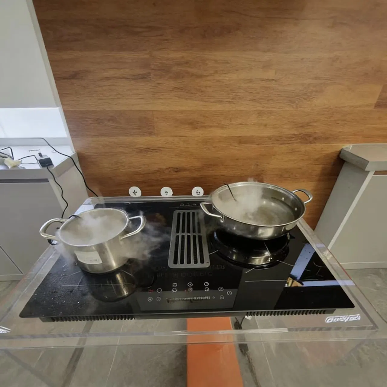 Induction Cooktop with Downdraft Extractor