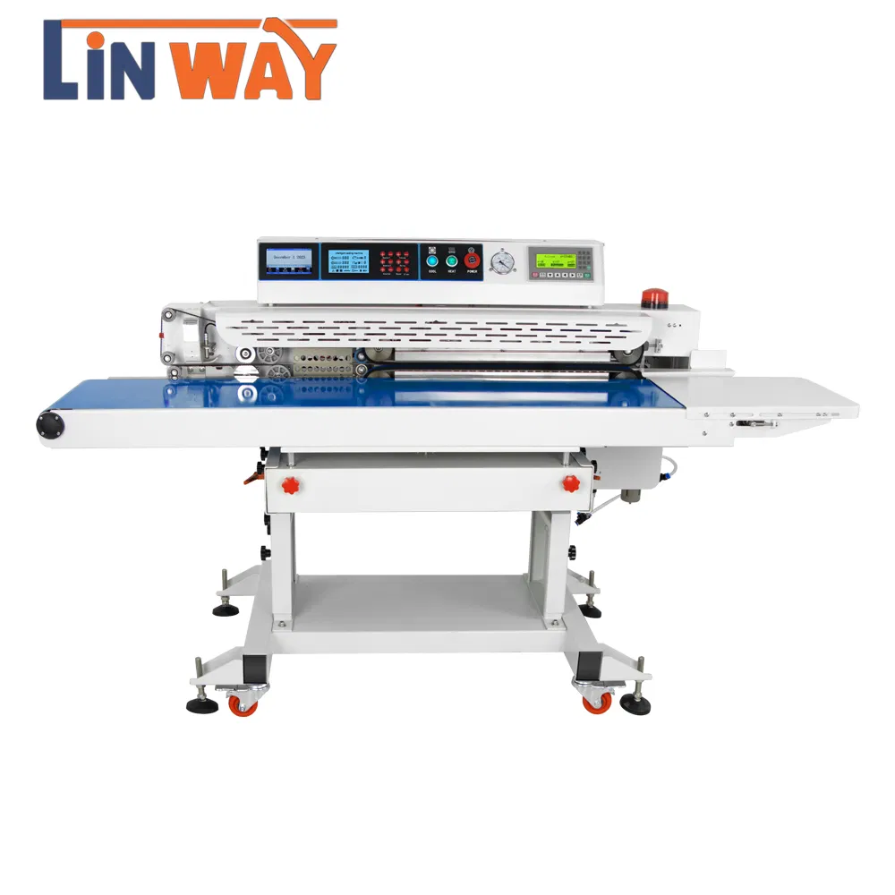 New Heavy Duty Horizontal Continuous Bag Pouch Vacuum Band Sealer Machine