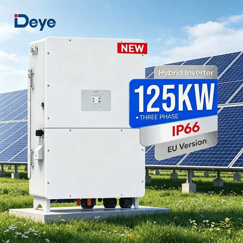 Venta caliente de Deye inversor solar híbrido off-grid 3 fase 100kw 125kw inversor de energía solar híbrido 380V 400V
