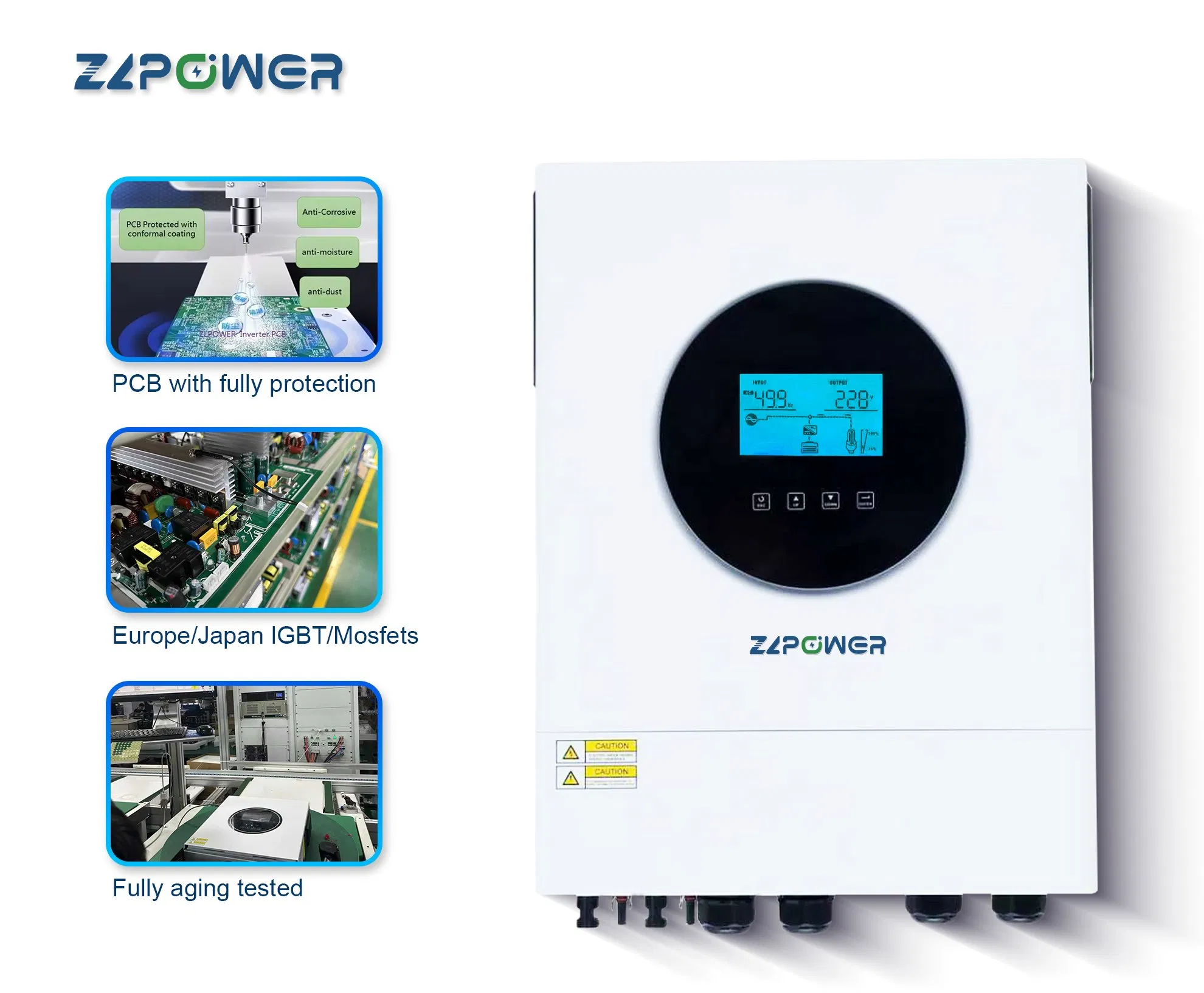 Inversor de onda sinusoidal pura de alta frecuencia 5500W Controlador de carga MPPT inversor solar híbrido fuera de la red para batería de plomo ácido y litio