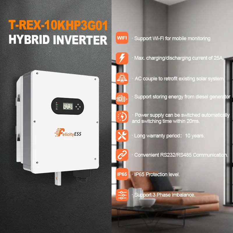 Sistema de Energía Solar Off-Grid con Inversor Solar Híbrido 10kw Inversor de Fase Dividida
