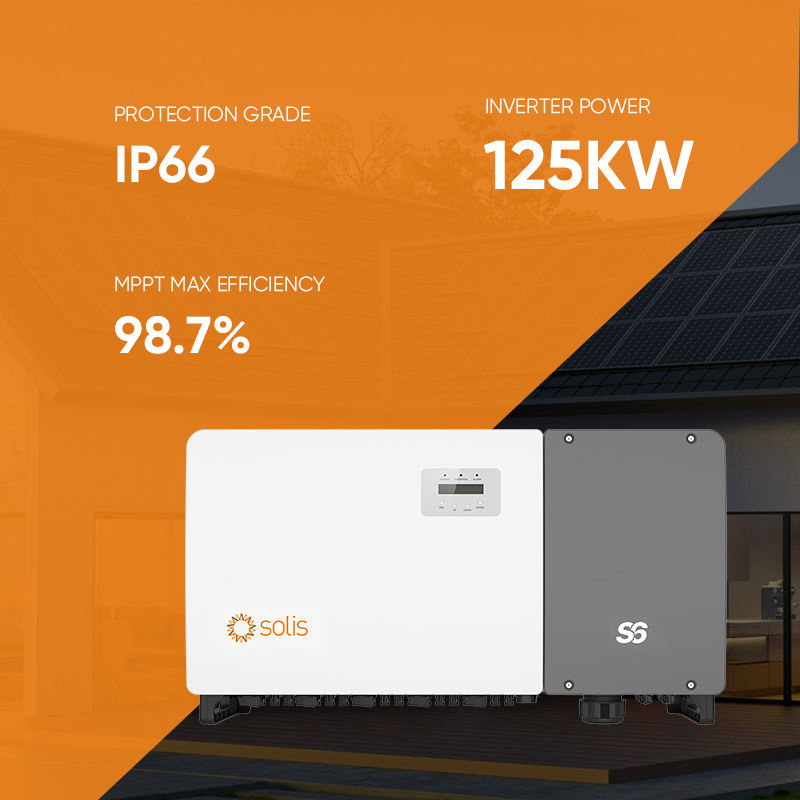 Solis 80kw 100kw 110kw Kit Energía Solar Inversor de Red Solis 5g 125kw 3 Fase Inversor de Conexión a Red con WiFi