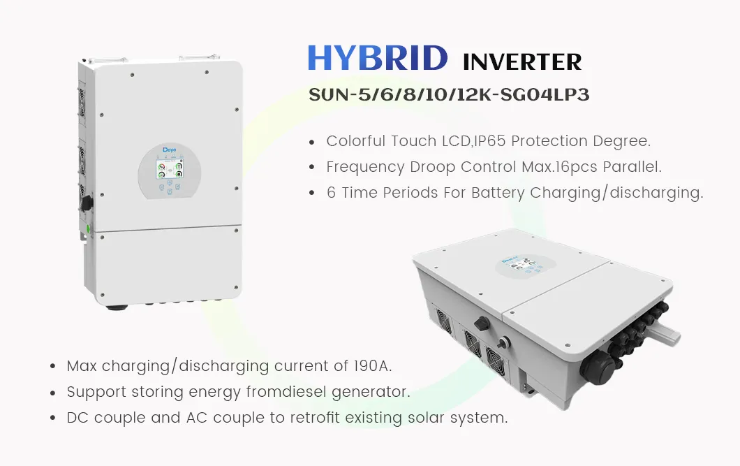 Inversor Solar Híbrido 5kw 8kw 10kw 12kw Tres Inversores Híbridos de Almacenamiento Solar Monofásicos con Controlador de Carga MPPT para Uso Doméstico Comercial