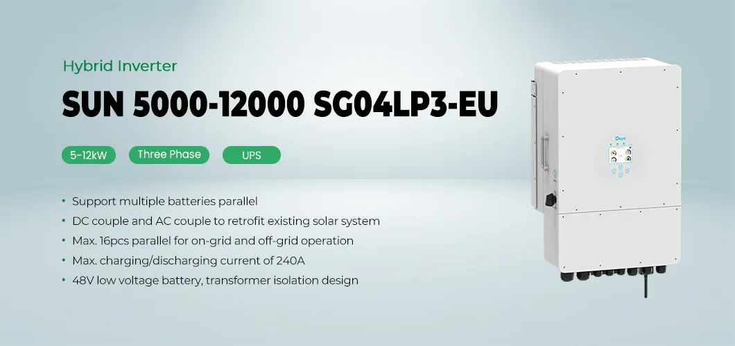 Carga Inteligente de Batería Deye 10kw 3phase Inversor Solar Híbrido PV en Stock