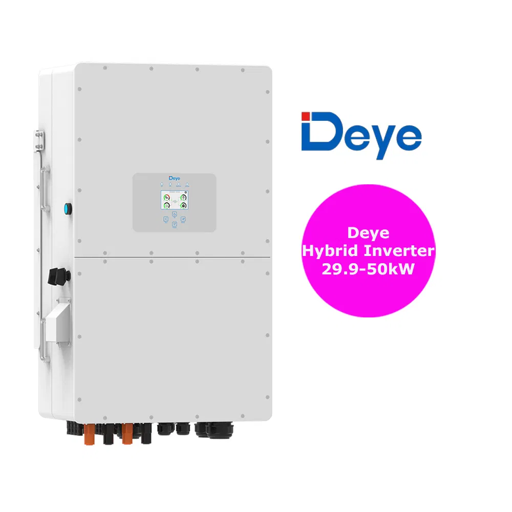 Deye Completo 30/35/40/50kw Inversor para Kit Completo de Sistema de Energía Solar Fuera de la Red 100kwh Sistemas de Almacenamiento de Baterías de Litio