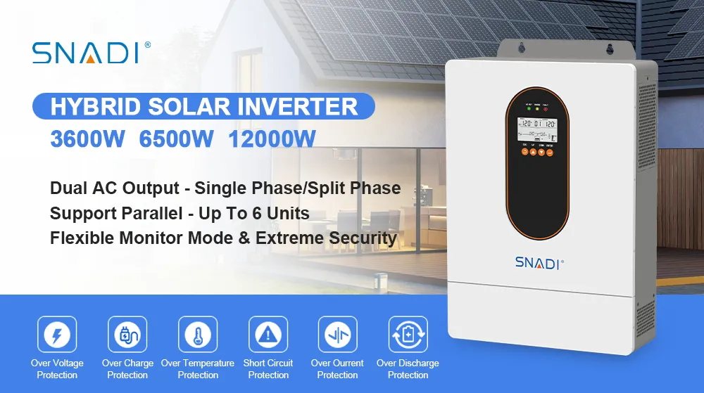 5kw 6kw inversor solar híbrido de alta frecuencia con salida de CA dual