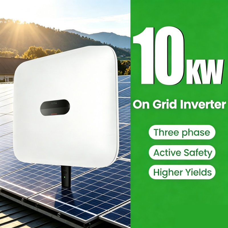 Inversor Solar Conectado a la Red 5kw 6kw 8kw 10kw 12kw Inversor Solar Trifásico de DC a AC para Proyectos Solares Agrícolas