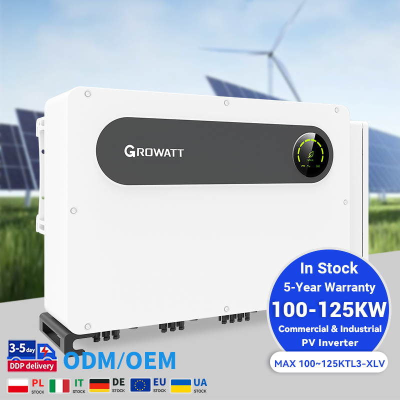 Inversor Solar On-Grid Trifásico Growatt Max 100-125ktl3-X LV 100kw/125kw 99% Eficiencia para Sistemas Fotovoltaicos Comerciales