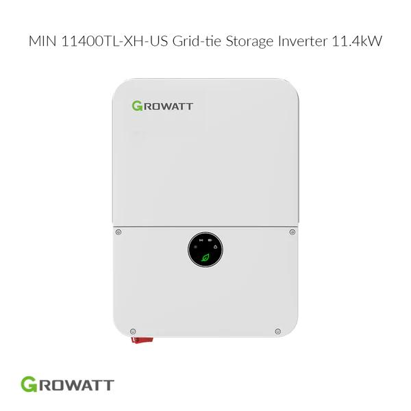 Inversor Solar Growatt Min 11400tl-Xh-Us Certificado UL Listo para Batería Almacenamiento Residencial en Red 11.4kw