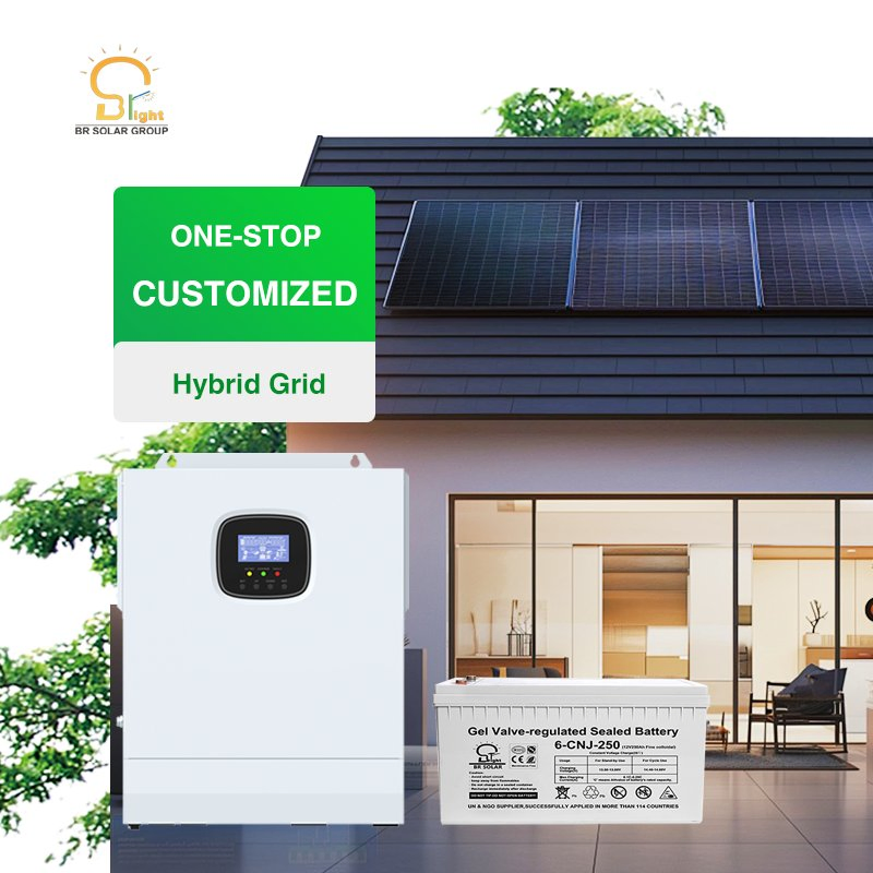 10 Estación de paneles solares fotovoltaicos fuera de la red de Kw Sistema completo de energía híbrida con almacenamiento de energía Sistema solar completo con inversor y respaldo de batería de litio
