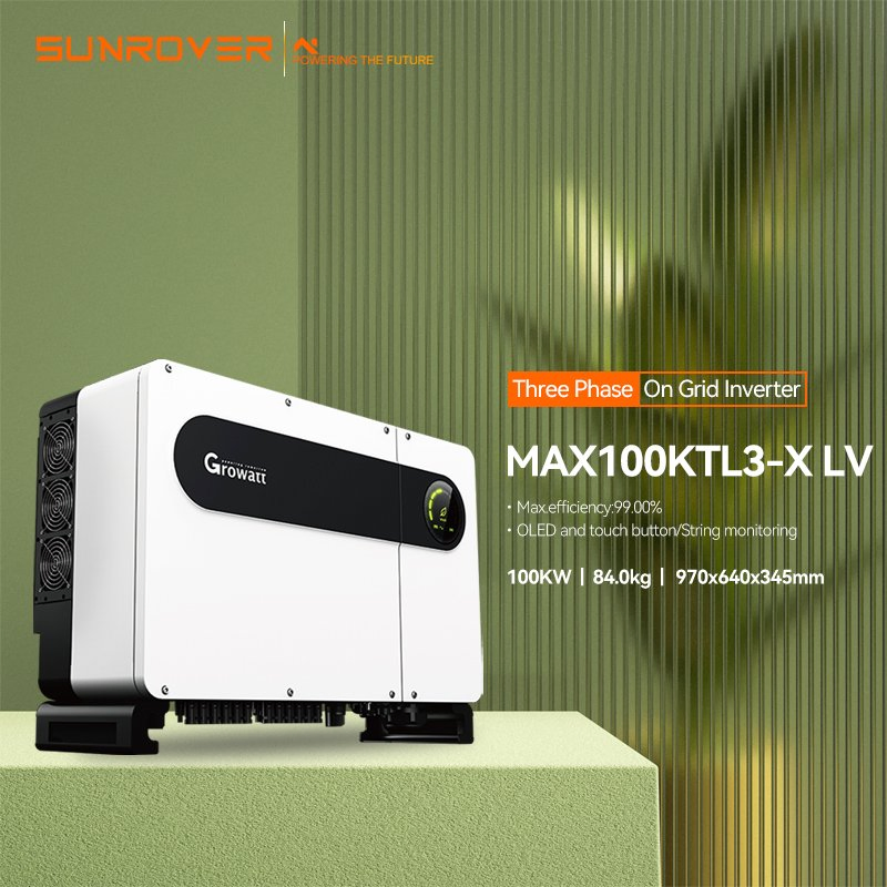 Inversor de Almacenamiento de Energía Industrial y Comercial Growatt en Red con Paneles Solares y Uso de Batería para el Hogar 100kw 125kw 250kw