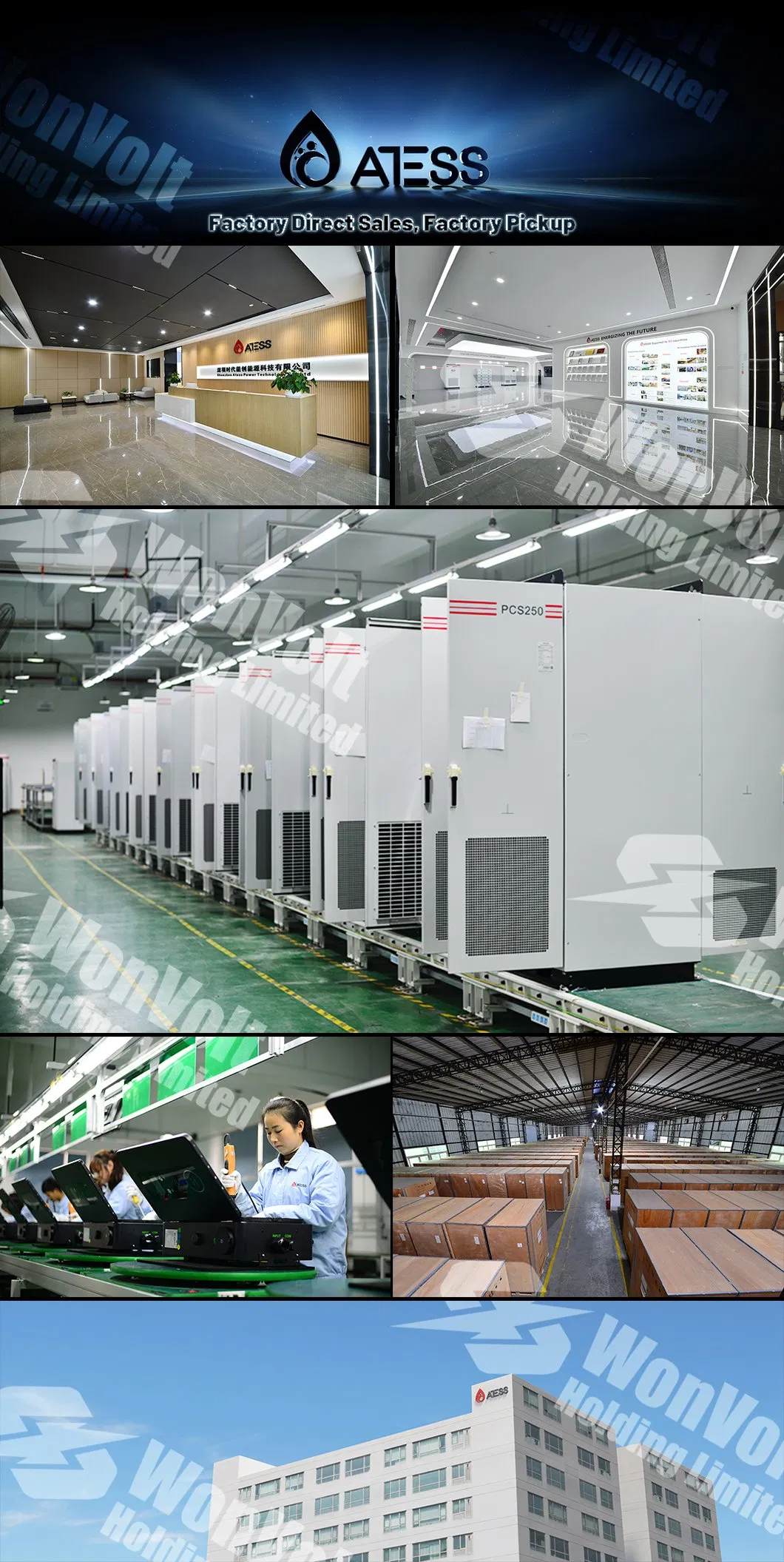 Stock PCS250s PCS350s PCS500 PCS630 Carga de Batería de Inversor Sistema de Almacenamiento Bess Parque Solar