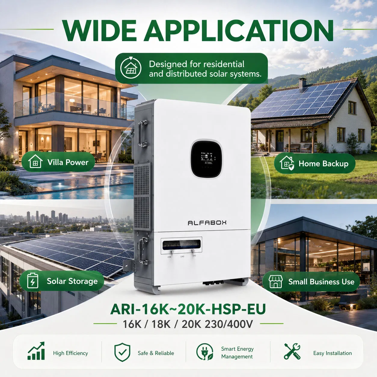 20kw Inversor Solar con 2 MPPT y 18A Entrada por Cadena