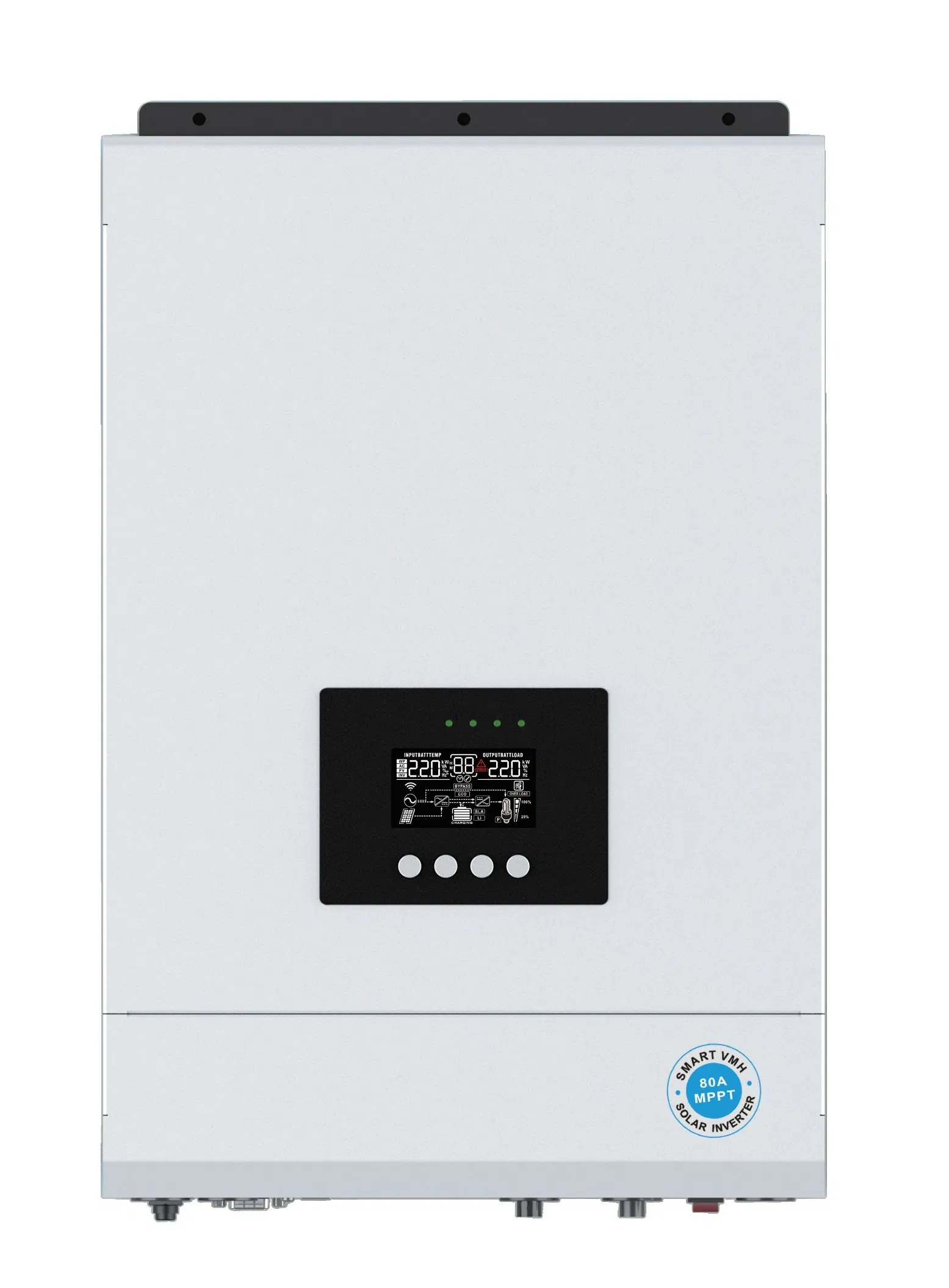 Inversor Solar Híbrido de Alta Tensión 500VDC 3kw/5kw con 80A Controlador de Carga MPPT Compatible con Baterías de Gel, Li-ion&LiFePO4 para Sistema de Energía Solar Fuera de la Red