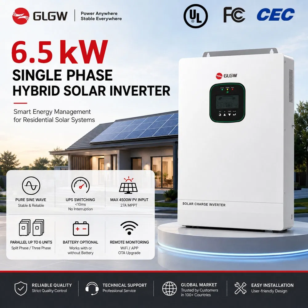 Residential Energy Storage 6.5kw High Efficiency Inverter Parallel Operation Fast Switching Home Solar System Hybrid Solar Inverter