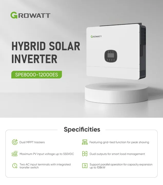 Inversor Solar Híbrido de Alta Eficiencia Growatt 8kw 10kw 12kw Precio de Mercado del Inversor Solar Monofásico