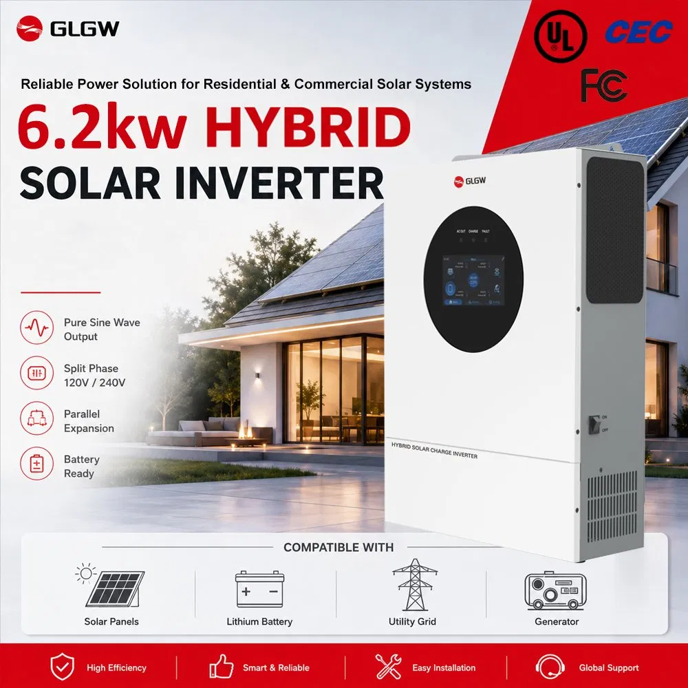 High Efficiency 6.2kw Residential Energy Storage Inverter MPPT Hybrid Inverter Premium Quality off Grid Home Solar Inverter