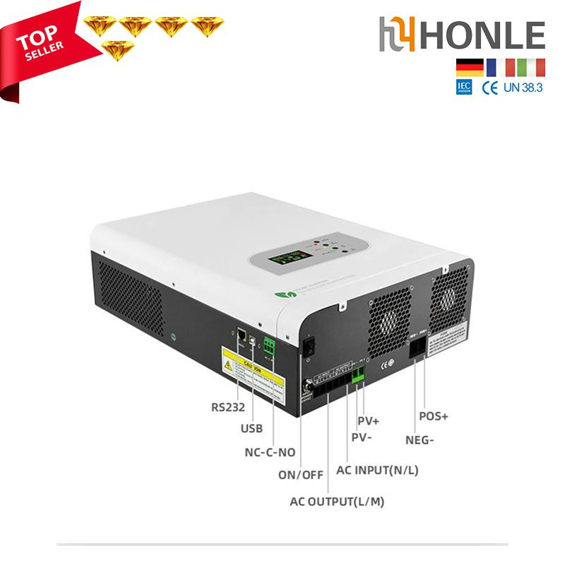 Honle Venta Caliente UPS Inversor Solar de Fase Única Sistema de Generador Solar Soportando Alta Eficiencia MPPT 10kw Inversor Onda Senoidal Pura