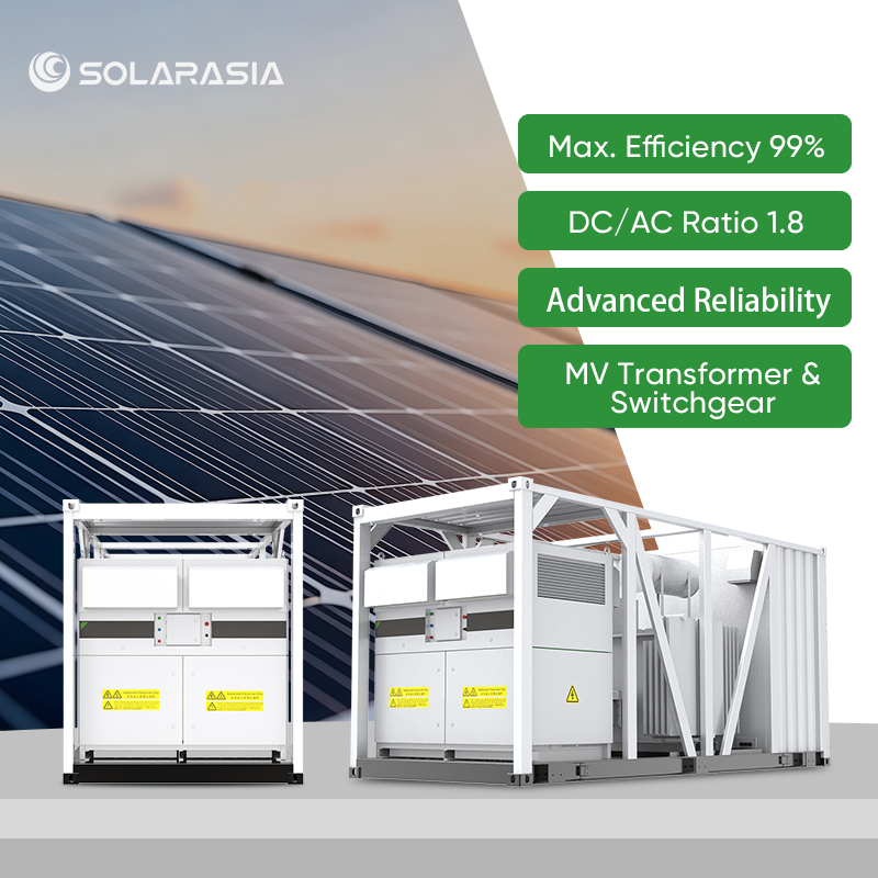 3.3mva Sistema de Inversor Central de Alta Potencia PV 1500V Inversor Solar 10kv 35kv Transformador Elevador para Gran Granja Solar