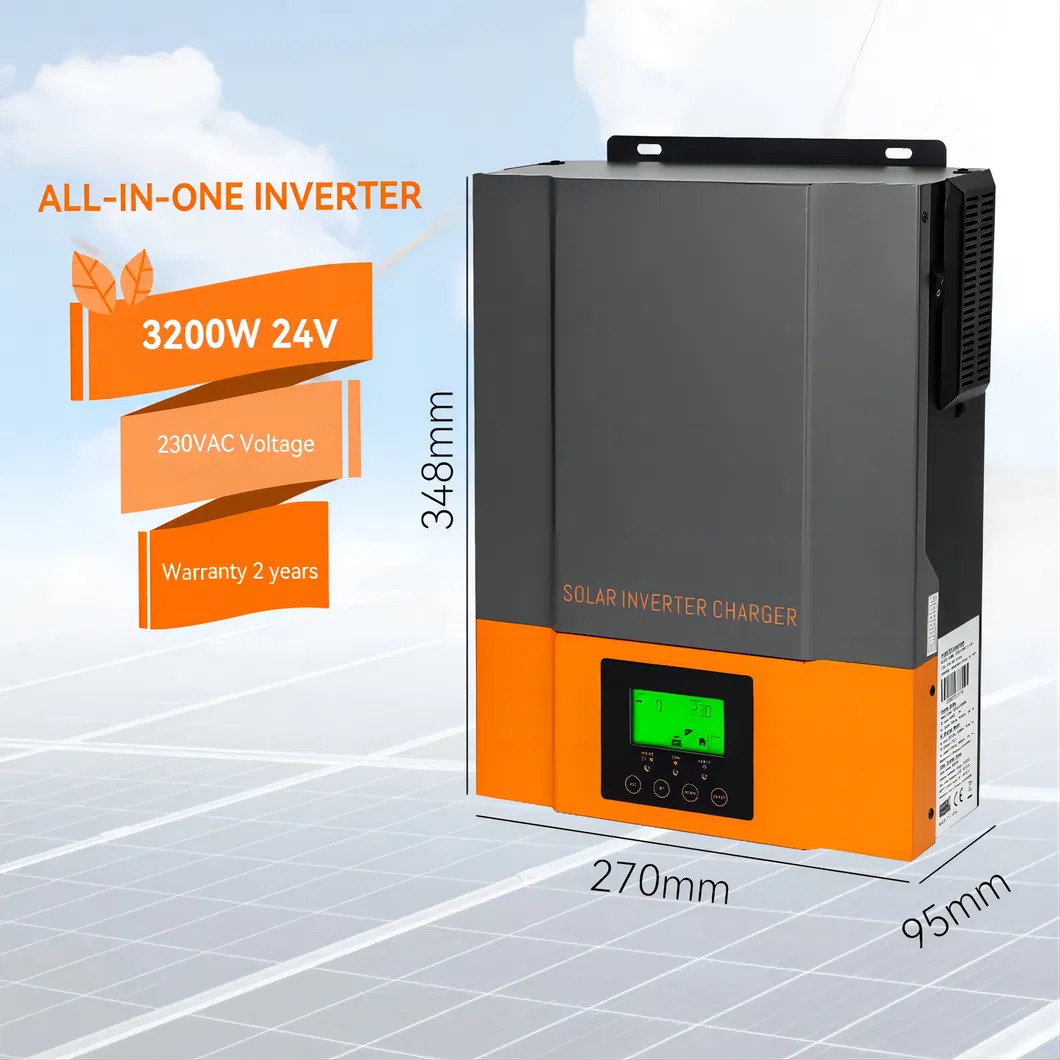 Powmr Alta Frecuencia 3200W 24V 220V 80A Controlador de Carga MPPT Interno 3.2kw Inversor Solar Híbrido para Sistema Solar
