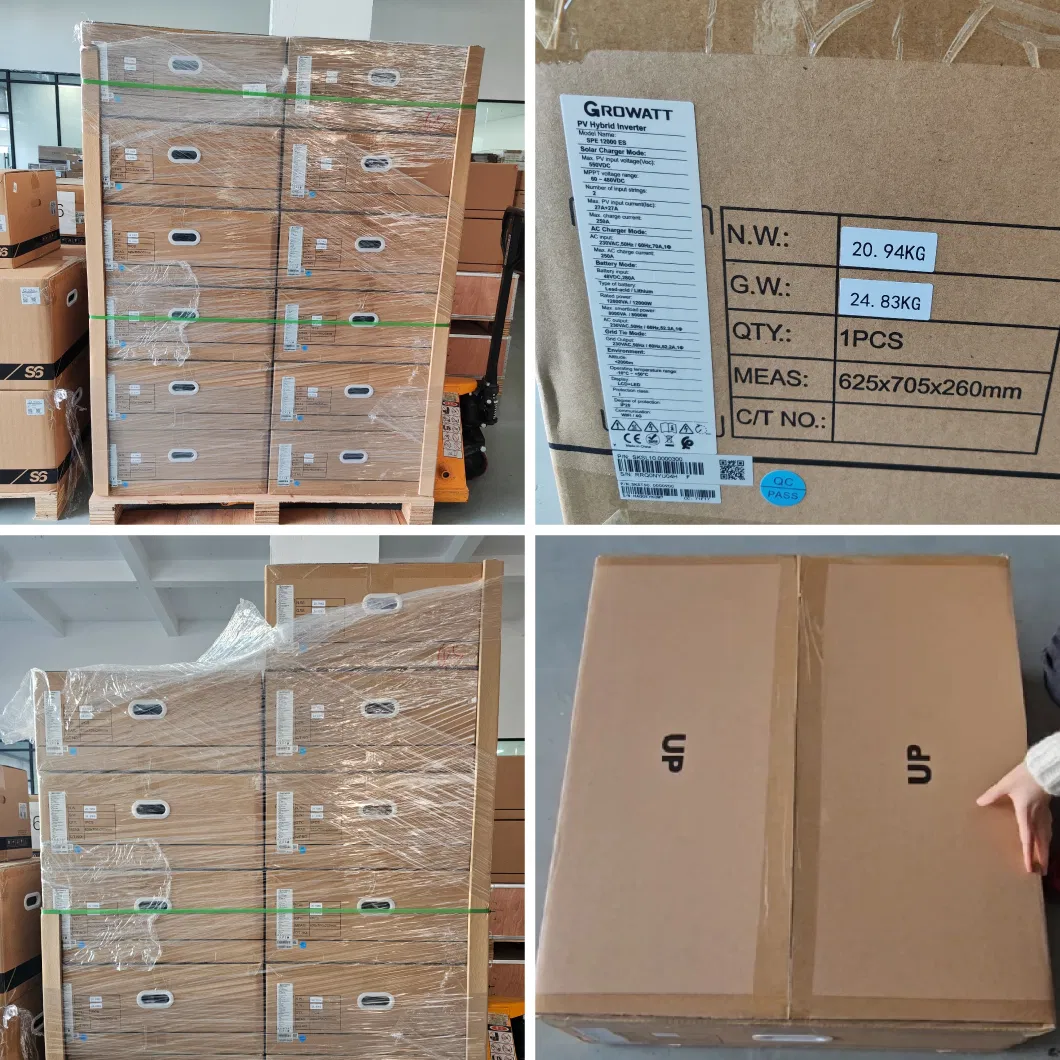 Inversor Solar Híbrido de Alta Eficiencia Growatt 8kw 10kw 12kw Precio de Mercado del Inversor Solar Monofásico