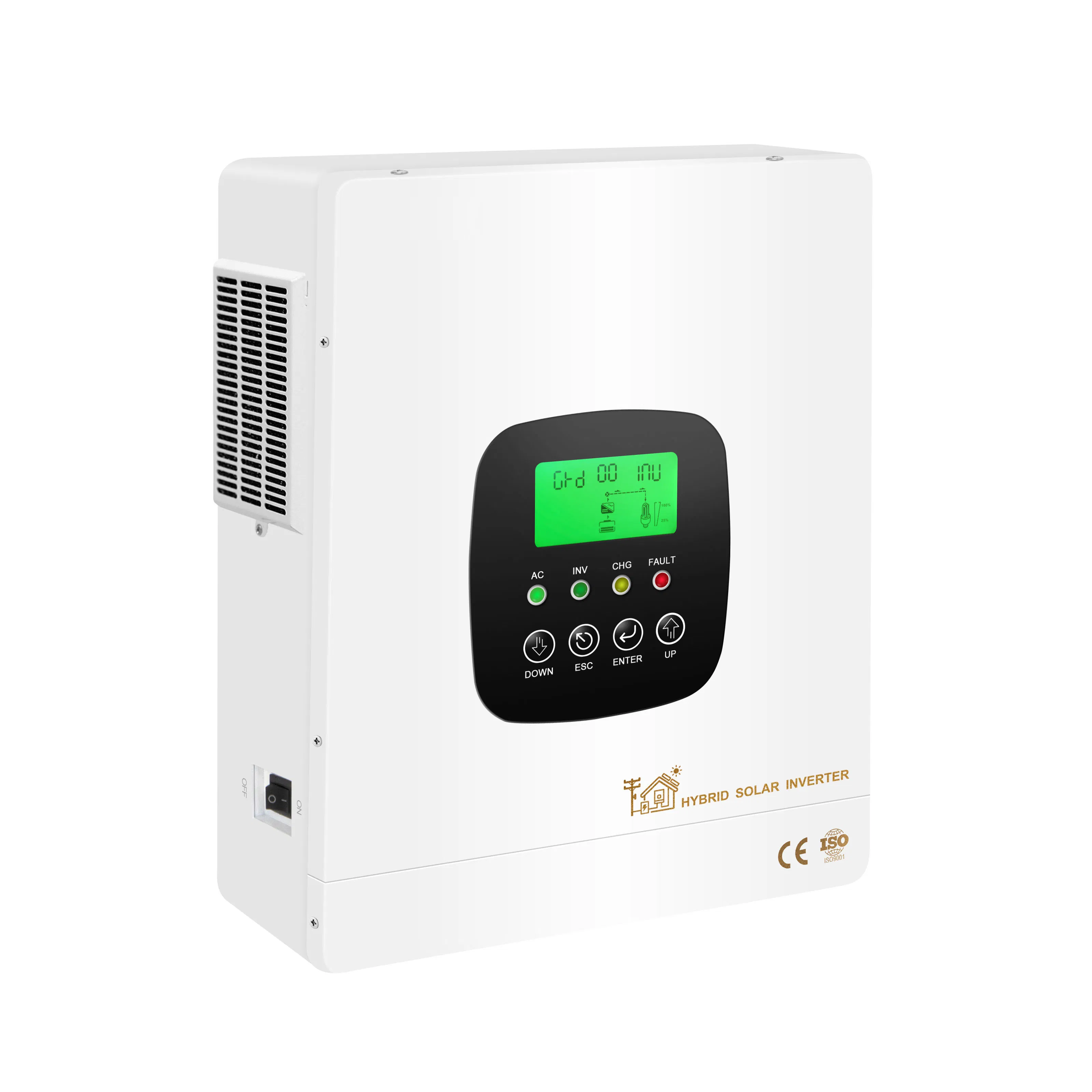 Sistema de almacenamiento de batería híbrido fuera de la red con inversor de onda sinusoidal pura y controlador de carga MPPT