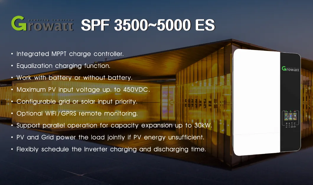 Inversor Solar Off Grid de Alta Frecuencia Monofásico 48VDC 230VAC Growatt SPF 5000 Es SPF 3500 Es 5kw 3.5kw