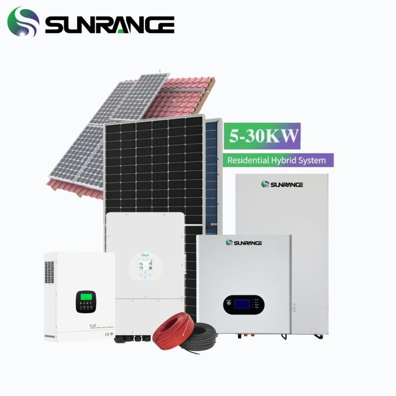 Kit Fotovoltaico Completo Híbrido fuera de la Red 1-30kw Inversor Solar para el Hogar con Batería Sistema de Energía Solar