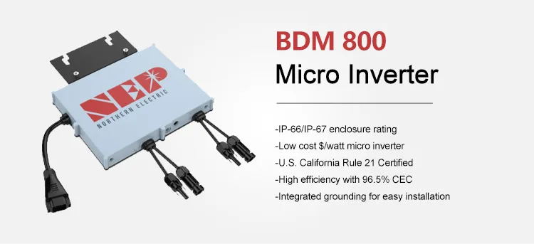 Sistema de Energía Solar con Microinversor Nep 800W 1000W 1200W Microinversor para Uso en Balcón
