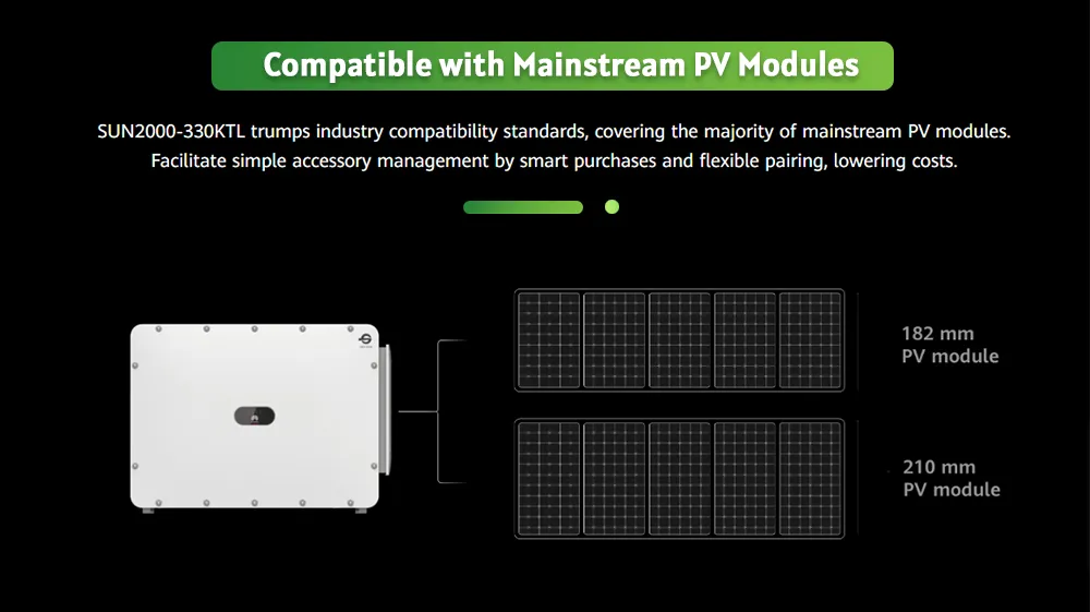 330kw Inversor Solar Trifásico de Alta Tensión Sun2000-330ktl-H1 H2 Inversor Inteligente de Onda Sinusoidal Pura Conectado a la Red para Planta Solar