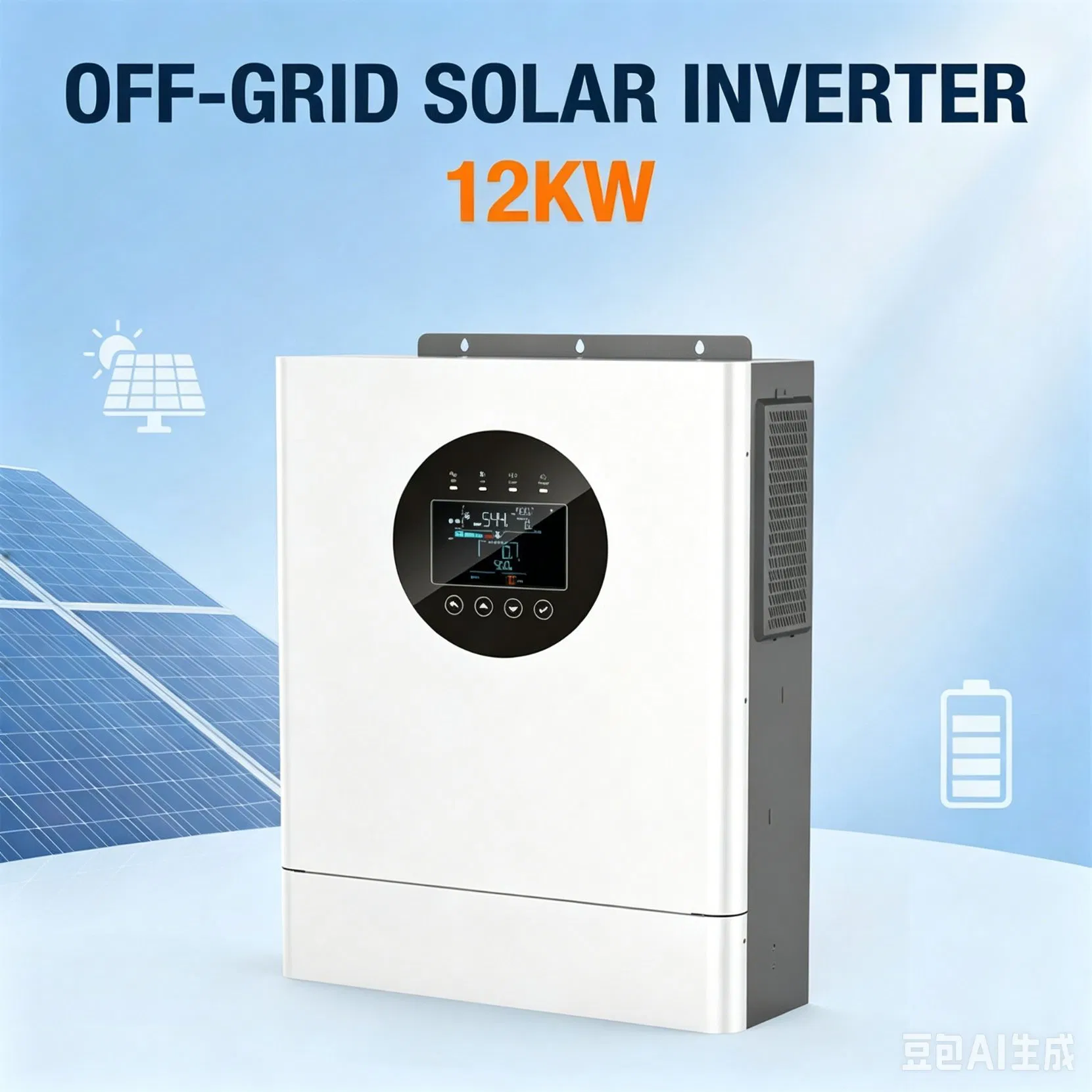 12kw Inversor Solar Híbrido en Red fuera de Red MPPT Onda Sinusoidal Pura 51.2V Cargador de Batería Sistema Central de Cadenas