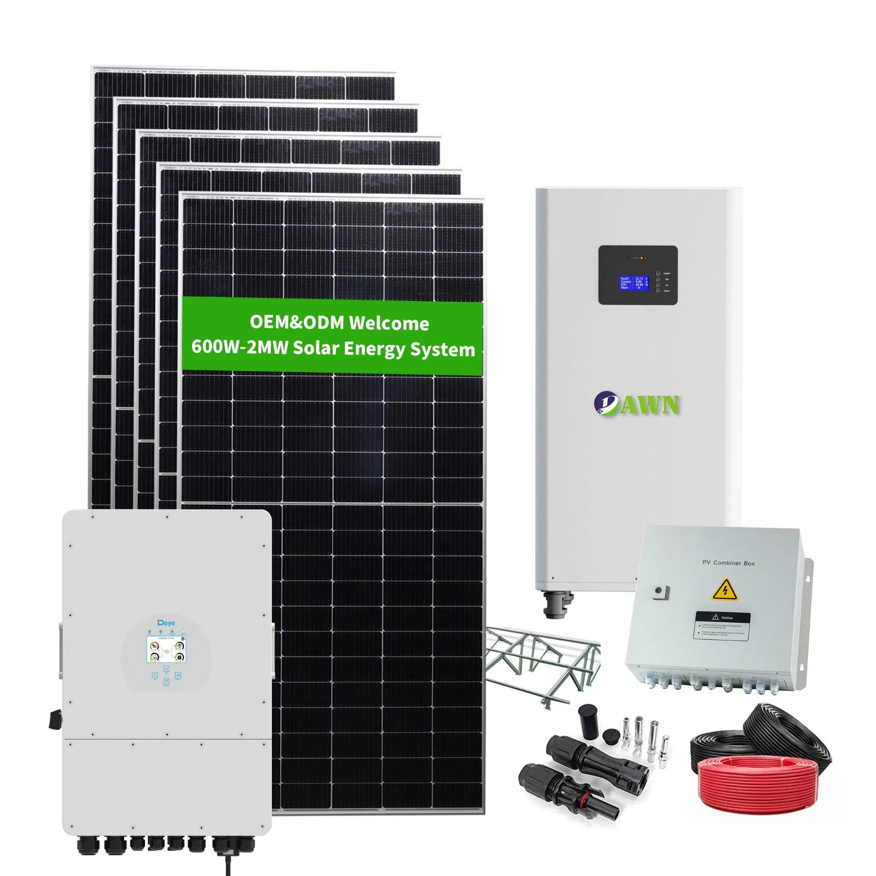 5kw 6kw 8kw 10kw 12kw 15kw 20kw 30kw-100MW Kits Completos Celdas Fotovoltaicas Módulo PV Panel Almacenamiento de Energía Híbrido Red/Desconectado Sistema de Inversor Solar para el Hogar