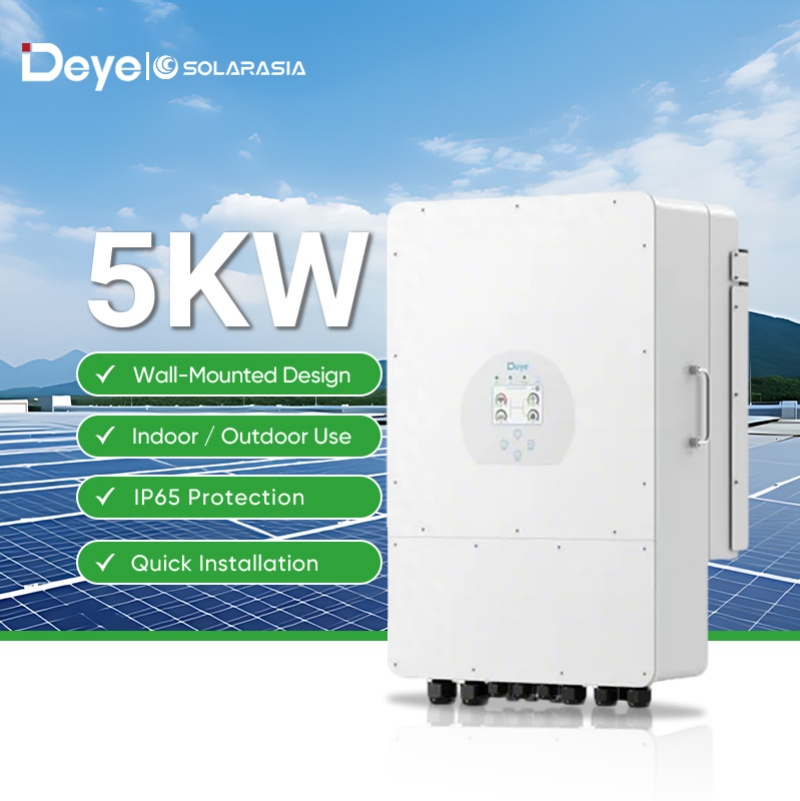 Inversor Solar Híbrido Deye Monofásico Onda Sinusoidal Pura Deye 12kw Inversor Híbrido 5kw 8kw 10kw 12kw 15kw con Batería de Ión de Litio para Sistema de Energía en el Hogar