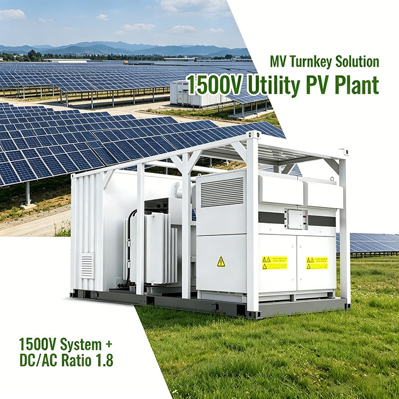 1500V Inversor Central de Solar Fotovoltaico de Utilidad 3125kVA 3300kVA Transformador Integrado 10kv 35kv Salida de Media Tensión para Granja Solar Grande