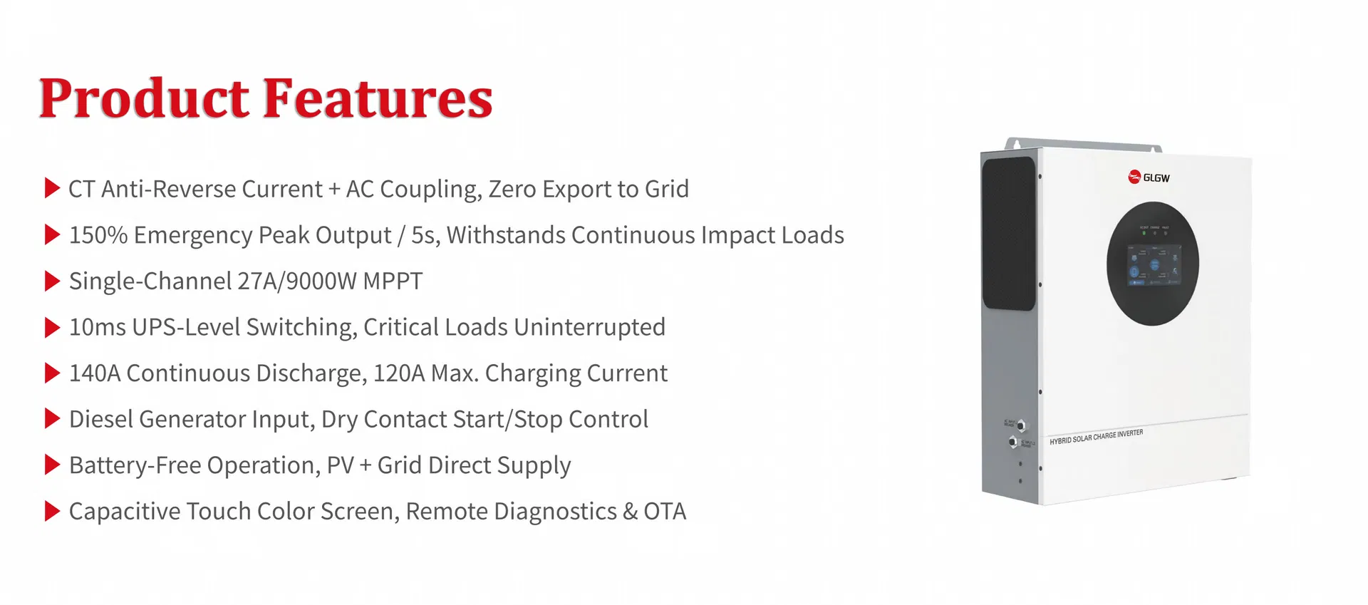 High Efficiency 6.2kw Residential Energy Storage Inverter MPPT Hybrid Inverter Premium Quality off Grid Home Solar Inverter