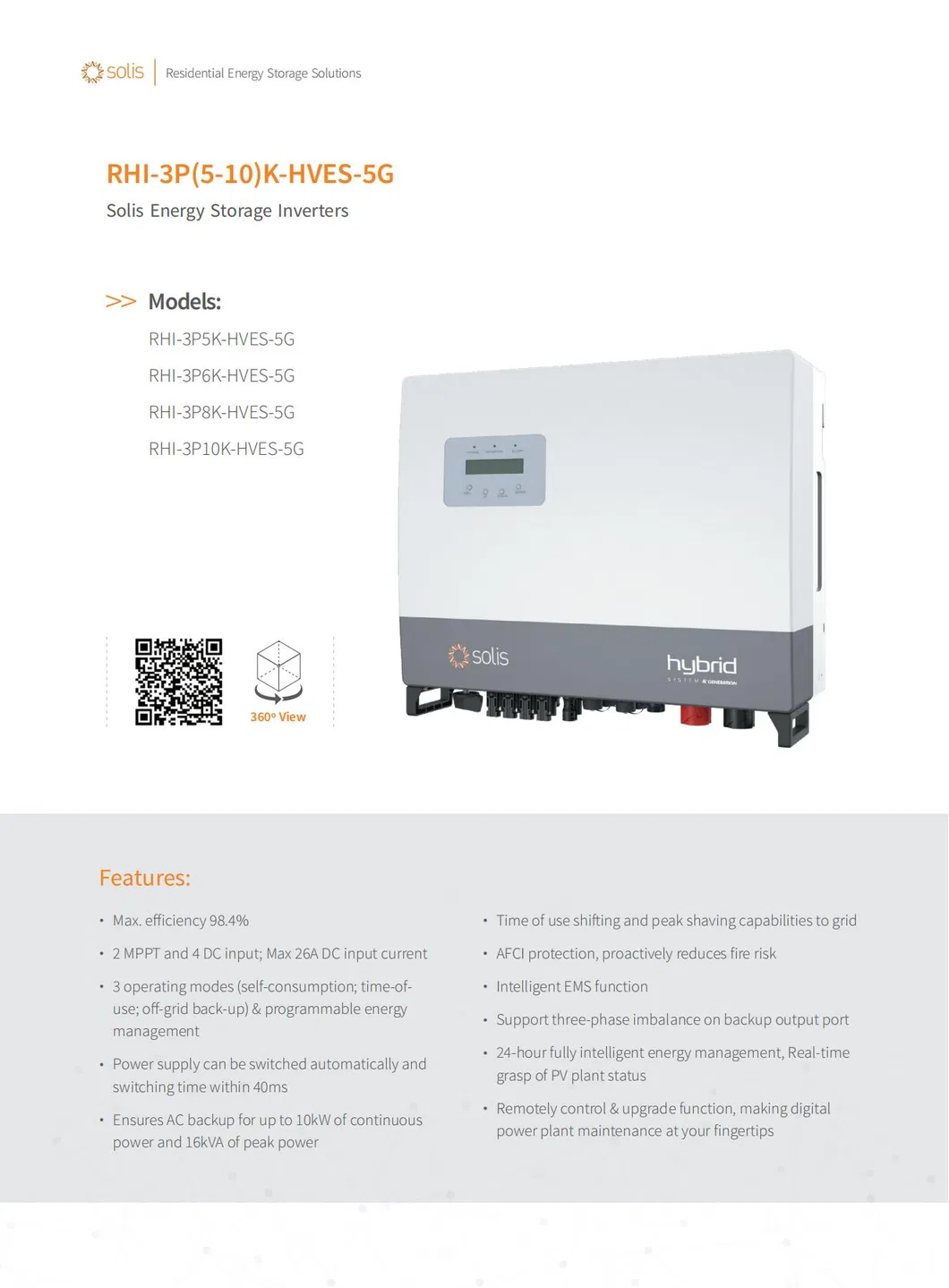 Precio del Inversor Solar Inteligente 3p 8K Inversor Solar Híbrido