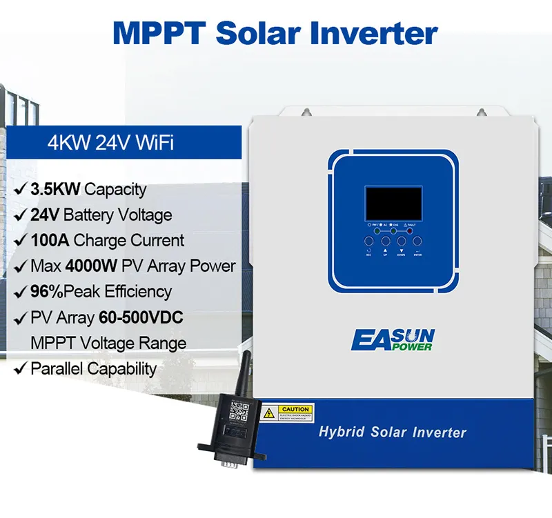 Inversor Solar Híbrido de Onda Sinusoidal Pura de Fase Única Montado en Pared MPPT WiFi de Alta Eficiencia 4kVA 3.6kw 24V