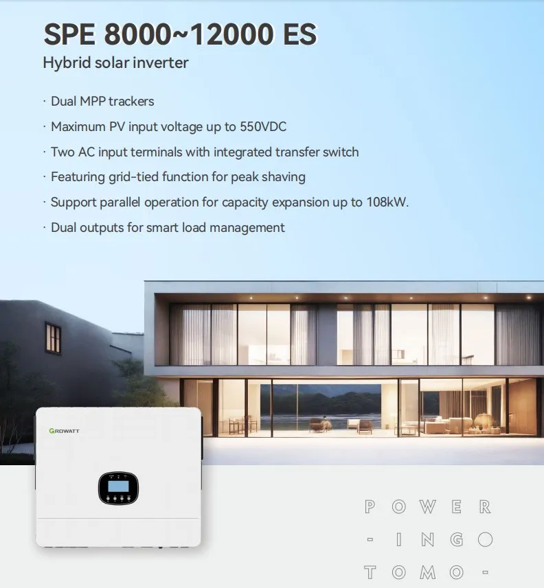 Inversor PV residencial mono fase Growatt Spe 12000es 48V para uso en sistema solar con WiFi