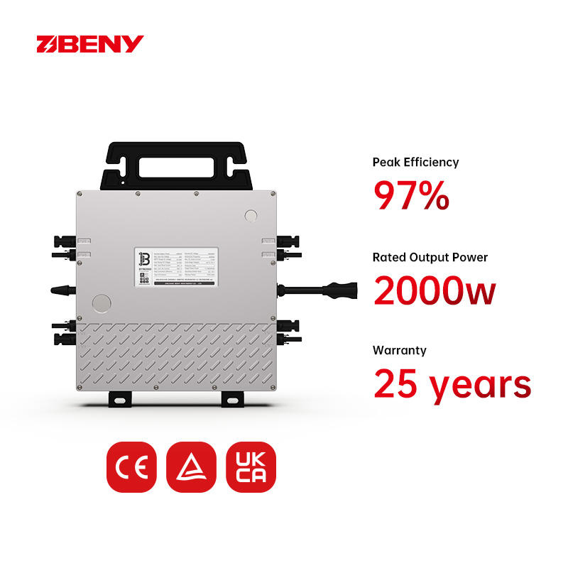 Inversor Micro Solar Beny Inversor Inteligente Micro en Red 2000W Sistema Solar en Casa para Sistema de Balcón Inversor Solar con MPPT