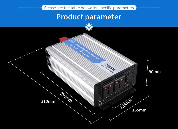 1000W Batería de Almacenamiento de Energía de Litio Inversor Solar