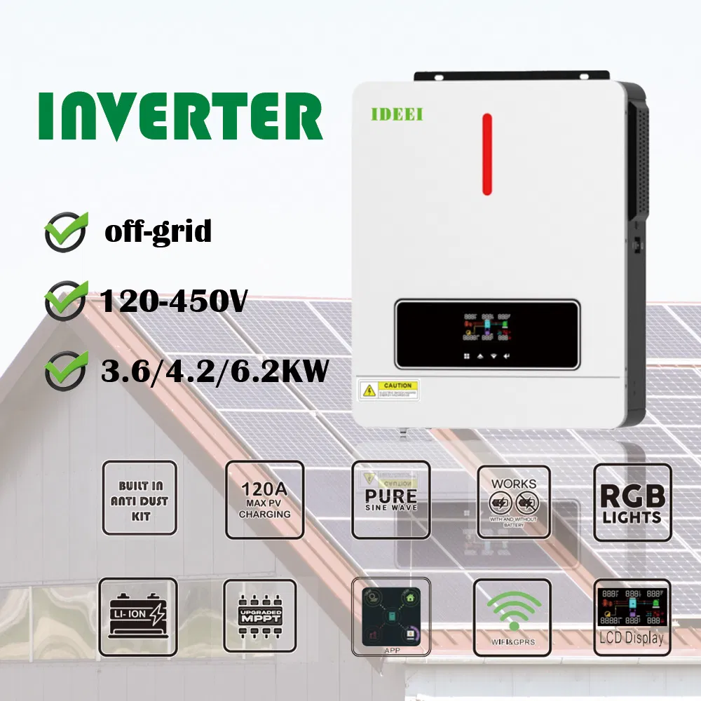 Inversor Híbrido de Onda Senoidal Pura Fuera de la Red con MPPT 24V 4.2kw