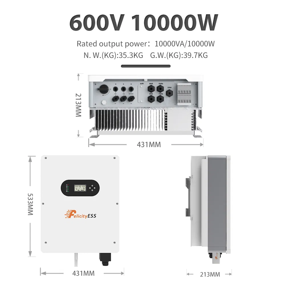 Sistema de Energía Solar Off-Grid con Inversor Solar Híbrido 10kw Inversor de Fase Dividida