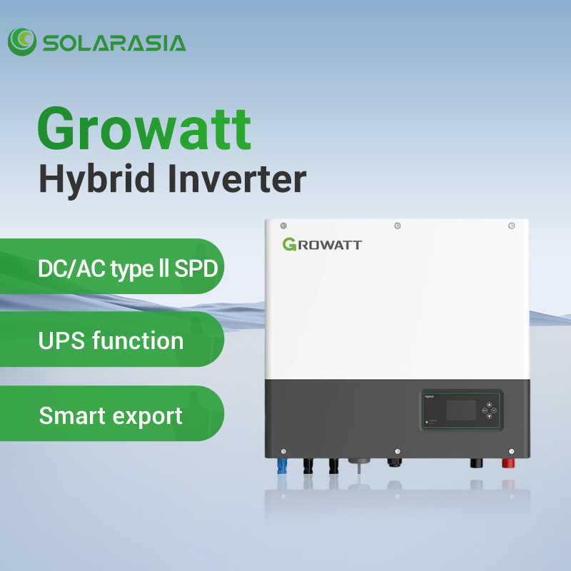 Growatt 4kw 5kw 6kw 7kw 8kw 10kw Inversor Híbrido Trifásico para Sistemas de Techo Comercial y Aplicaciones de Energía Solar Industrial