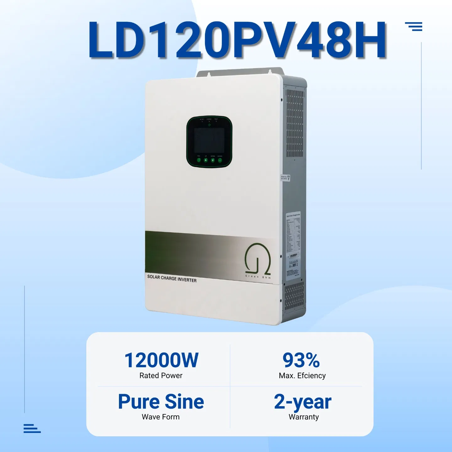 12kw 10kw Inversor Solar Híbrido de Un Solo Fase y Sistema de Carga con Controlador MPPT para Sistema de Energía Solar Fuera de la Red para el Hogar