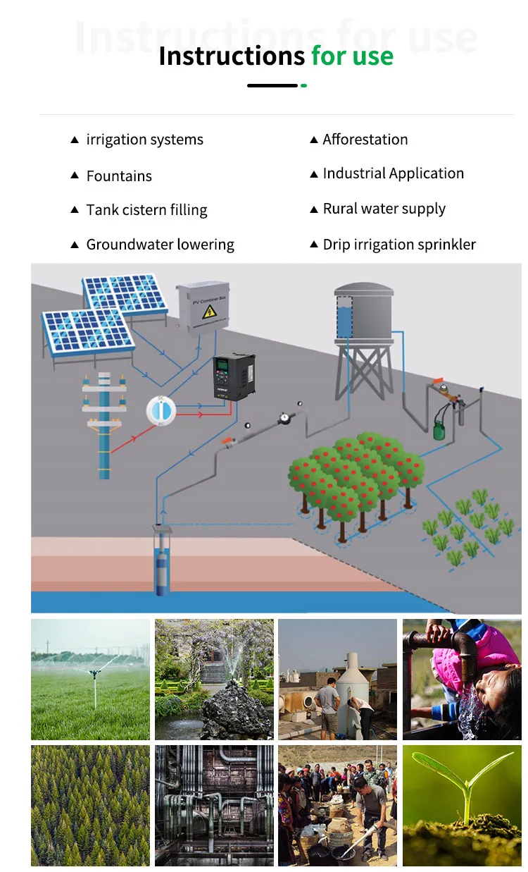 Sp800 Inversor de bomba solar trifásico de alta eficiencia con función MPPT