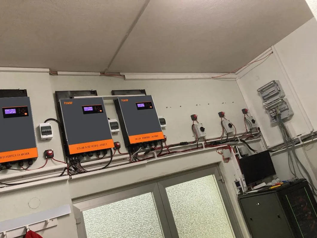 Powmr Alta Frecuencia 3200W 24V 220V 80A Controlador de Carga MPPT Interno 3.2kw Inversor Solar Híbrido para Sistema Solar