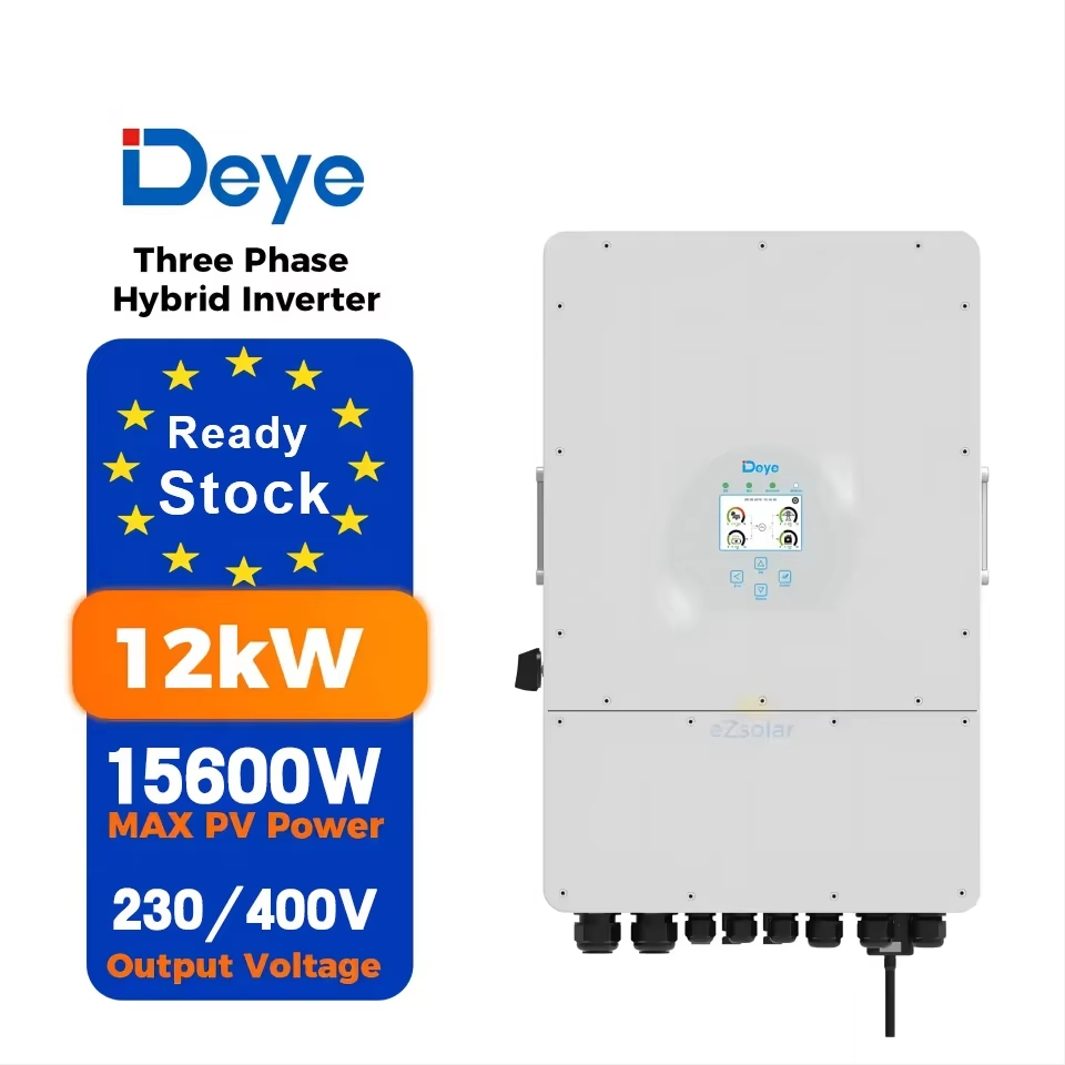 Inversor Solar Híbrido MPPT Deye 8kw 10 Kw 12kw 15kw 20kw 30kw 50kw 3 Inversor Solar de String Trifásico con Batería