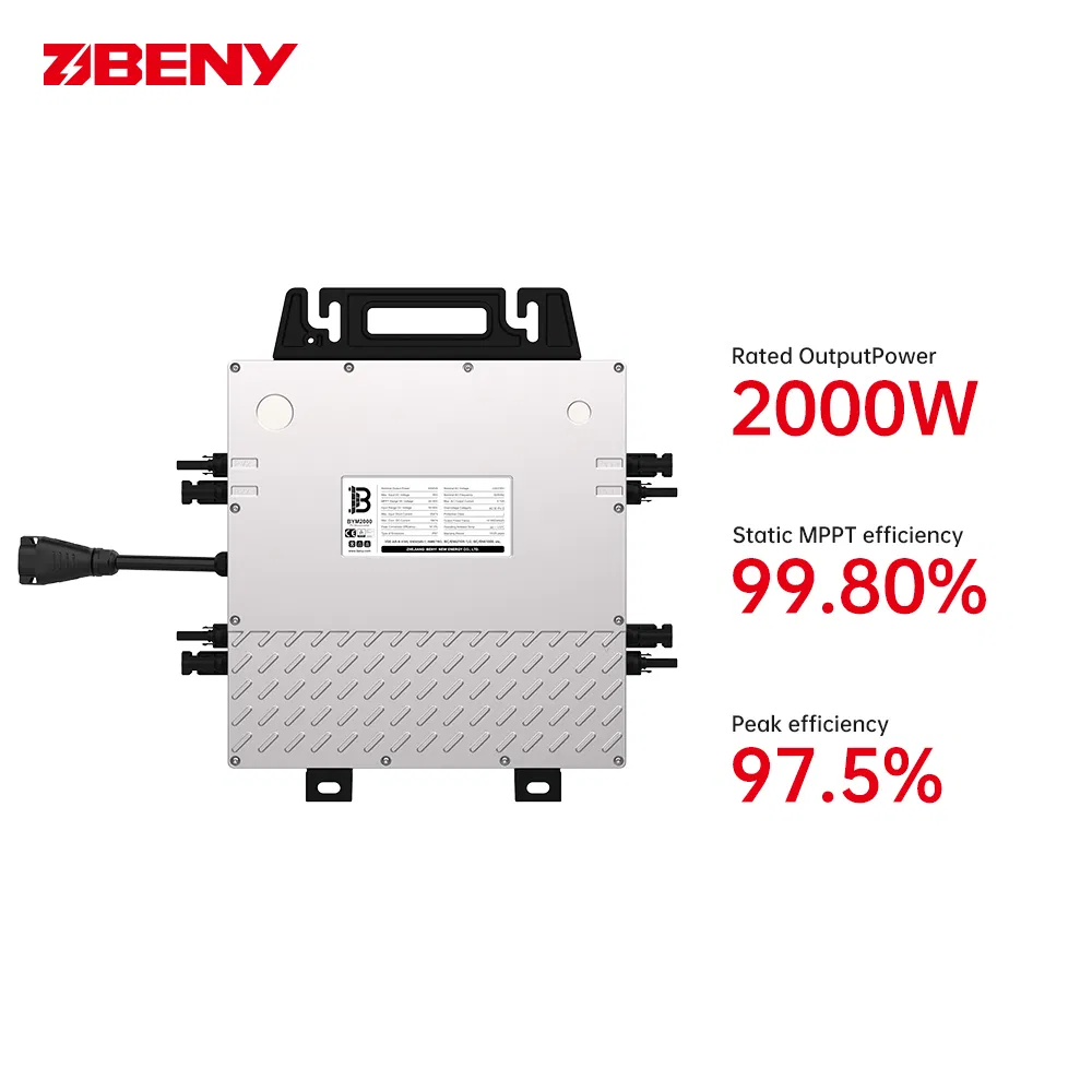 Inversor Micro Solar Beny Inversor Inteligente Micro en Red 2000W Sistema Solar en Casa para Sistema de Balcón Inversor Solar con MPPT