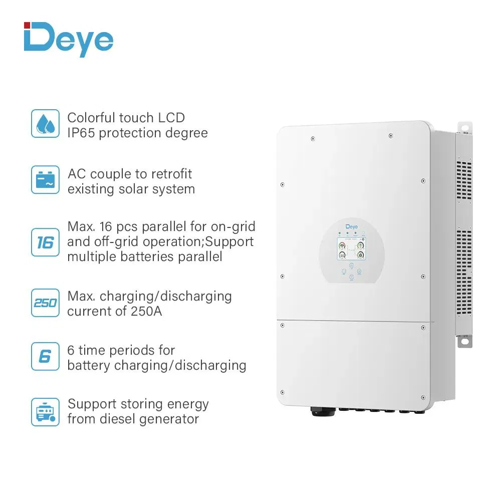 Deye Sun-10K-Sg02lp1-EU-Am3 Inversor Solar Híbrido de Fase Única 10kw
